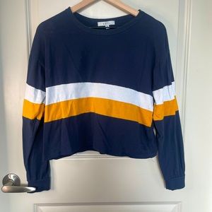 Gaze stripped long sleeve crop top